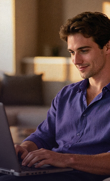 male on laptop