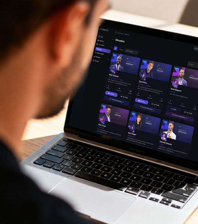 Laptop showing IQ Academy lessons